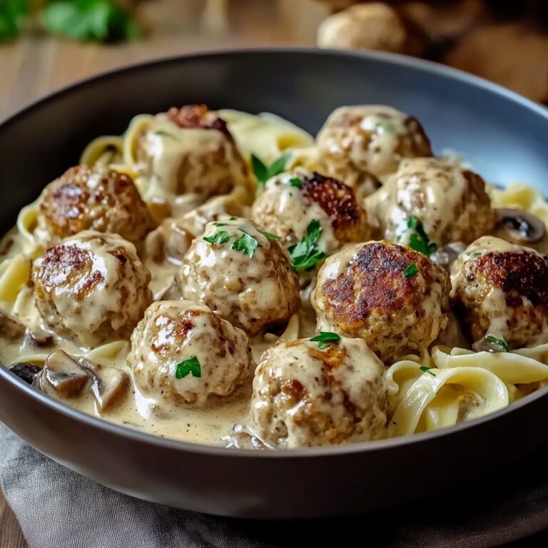 Creamy Mushroom Chicken Meatballs Recipe