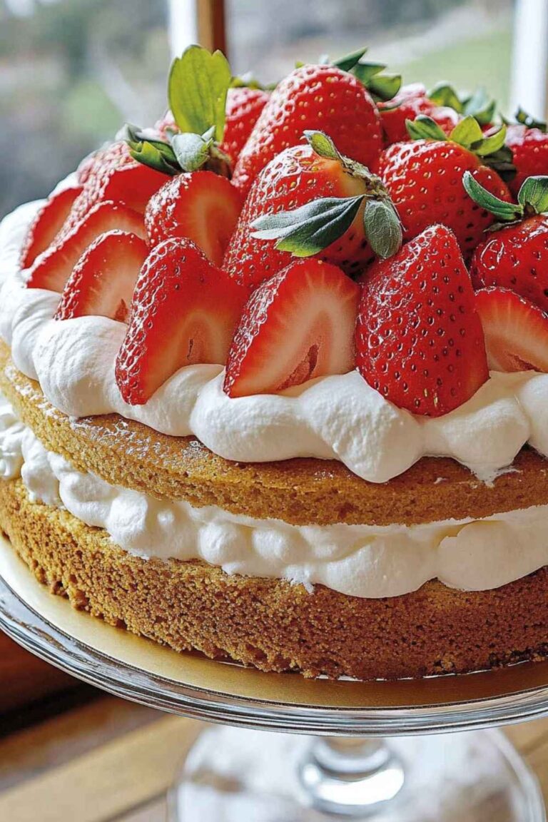 Rustic Strawberry Country Cake Recipe