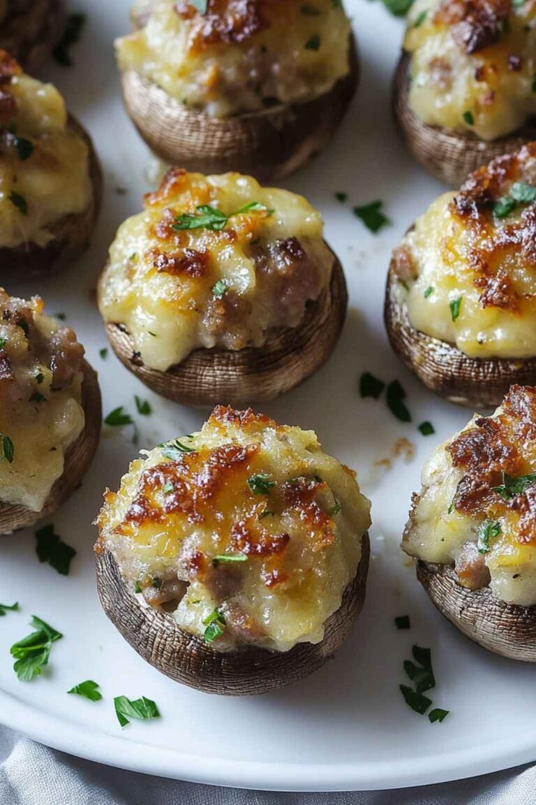 Delectable Sausage-Stuffed Mushrooms Recipe