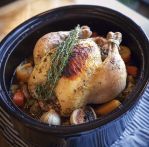 Slow Cooker Whole Chicken with Garlic Recipe