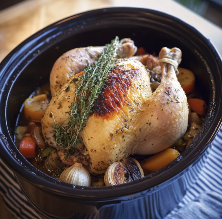 Slow Cooker Whole Chicken with Garlic Recipe