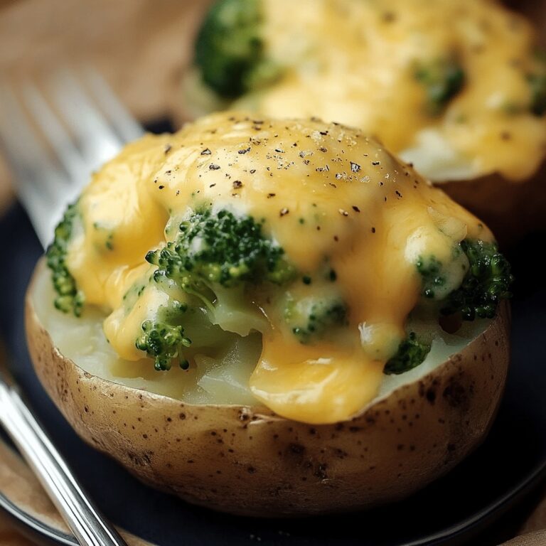 baked potatoes with. cheesy broccoli sauce Recipe