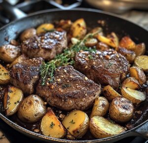 Garlic Butter Steak and Potatoes Skillet Recipe