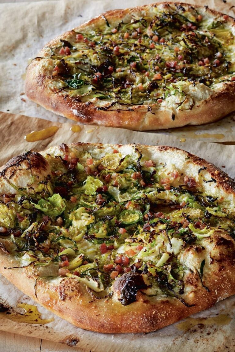 Creamy Brussels Sprouts Pizza Carbonara Recipe