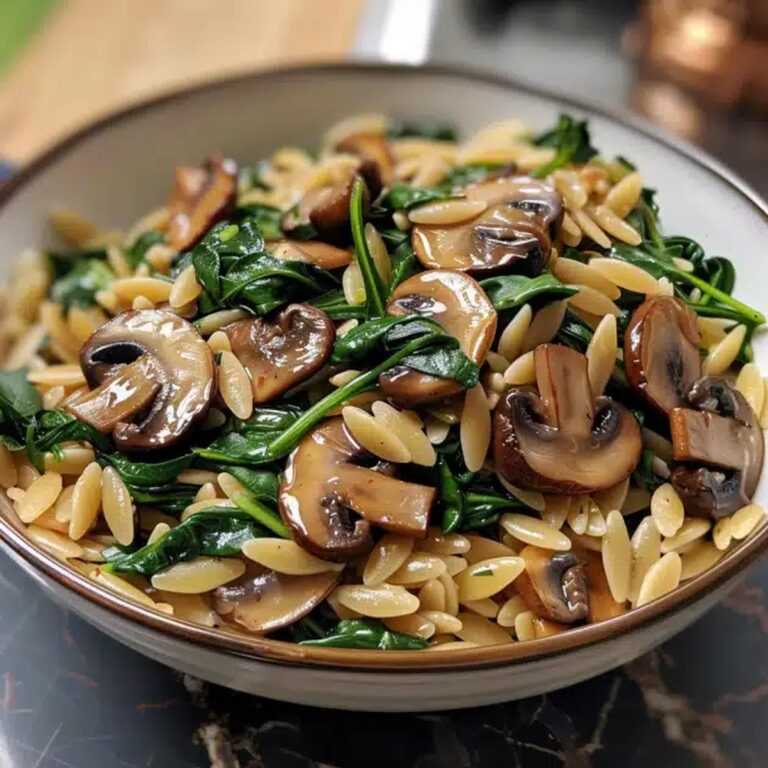Spinach Mushroom Orzo Recipe