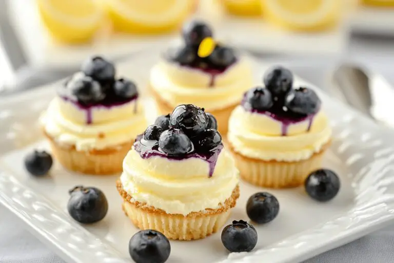 Delicious Mini Lemon Blueberry Cheesecakes Recipe