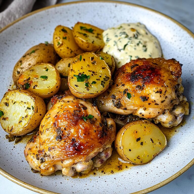 Roasted Mediterranean Chicken Thighs & Baby Potatoes Recipe
