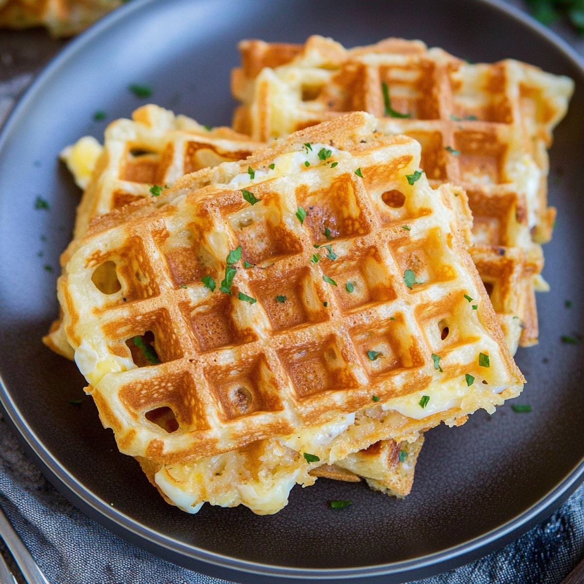 Egg & Cheese Hash Brown Waffles Recipe