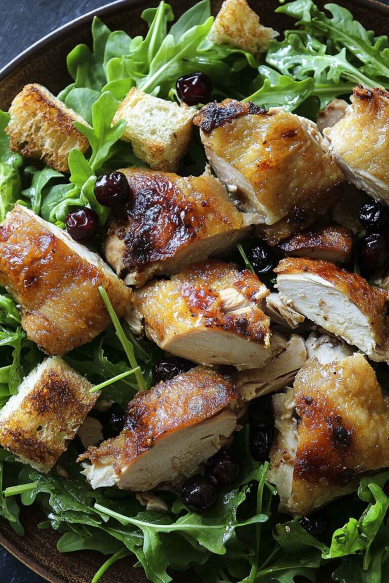 Succulent Barefoot Contessa Roast Chicken With Bread & Arugula Salad Recipe