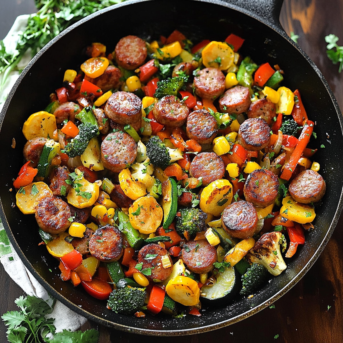 Sausage and Veggies Skillet Recipe