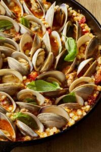 Sunny Skillet With Clams Sausage And Corn Recipe