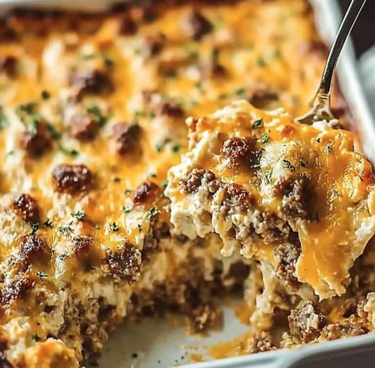 Savory Breakfast Sausage and Cheese Casserole Recipe