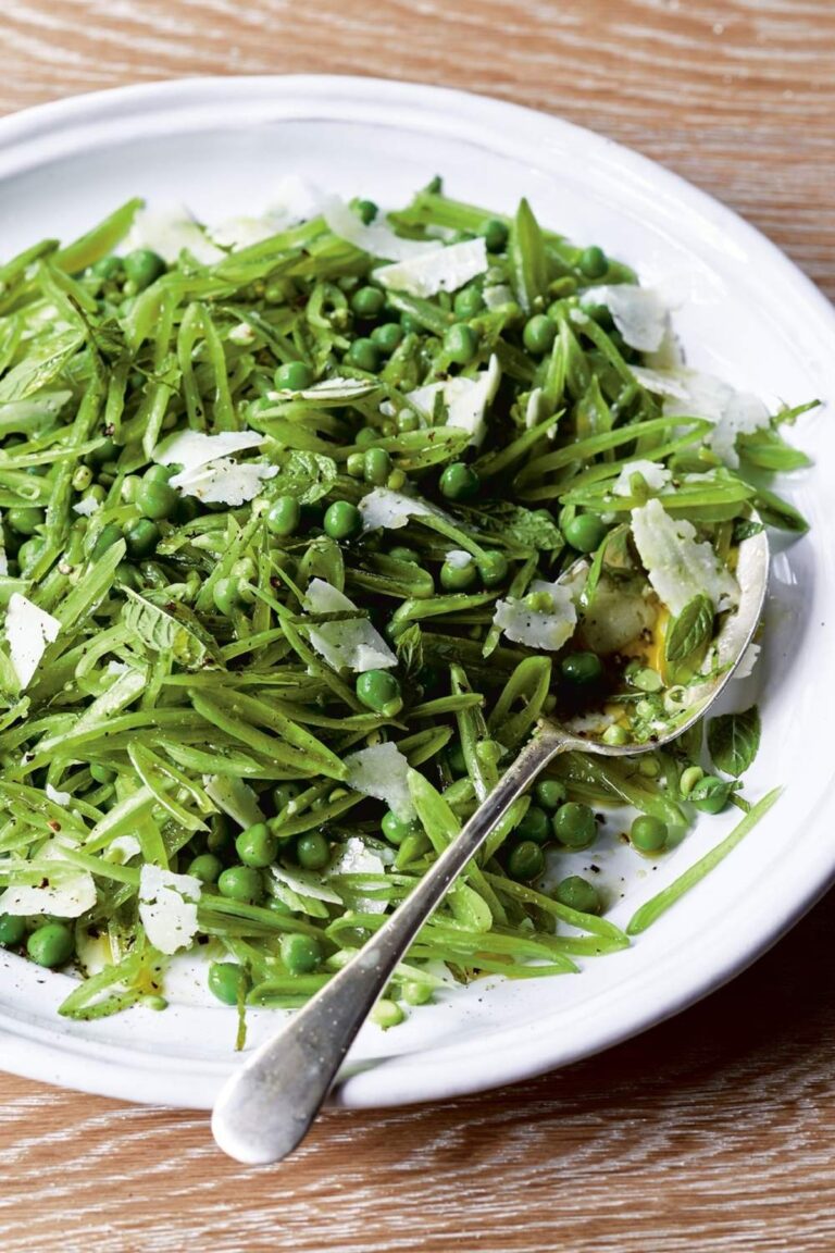 Vibrant Fresh Pea Salad With Mint & Manchego Recipe