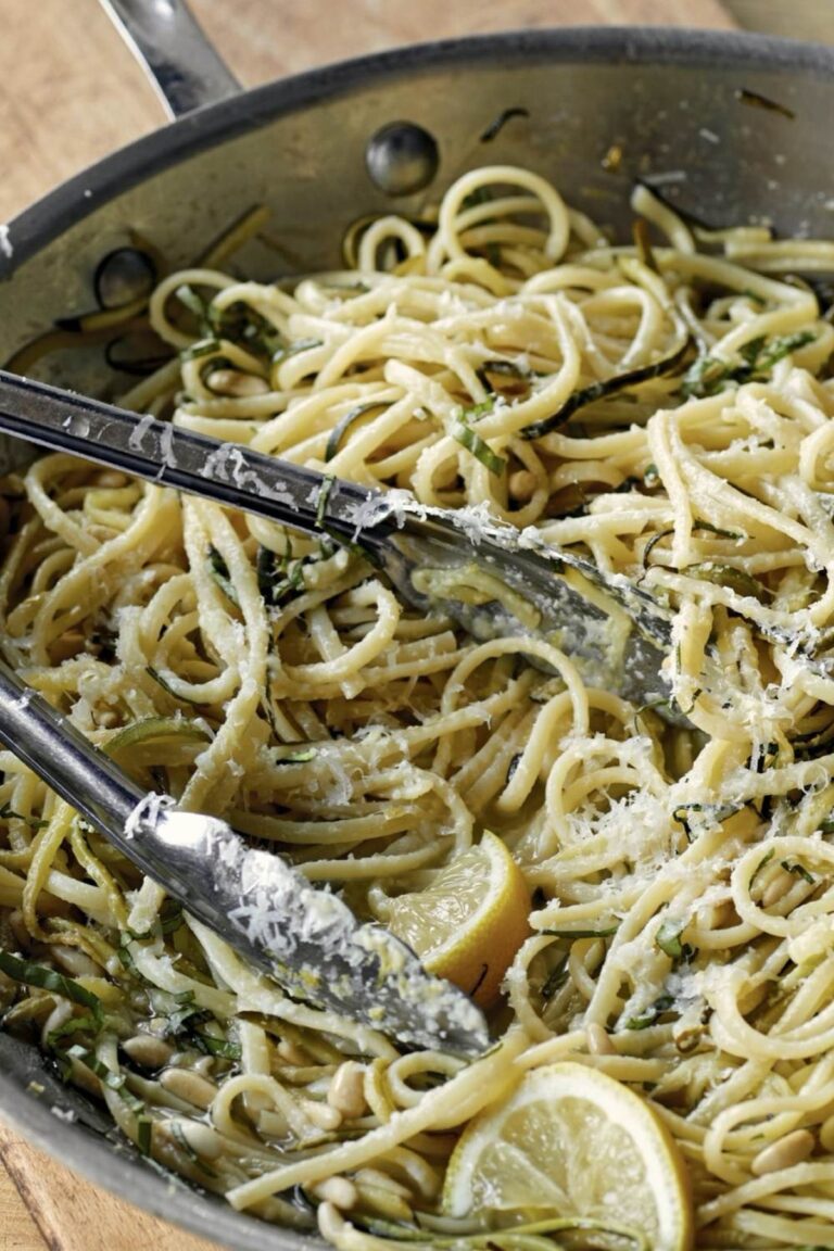 Bright Lemon Linguine With Zucchini & Basil Recipe