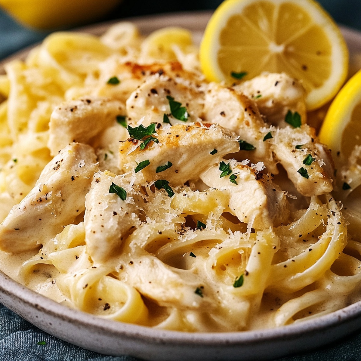 Creamy Lemon Garlic Chicken Pasta Recipe