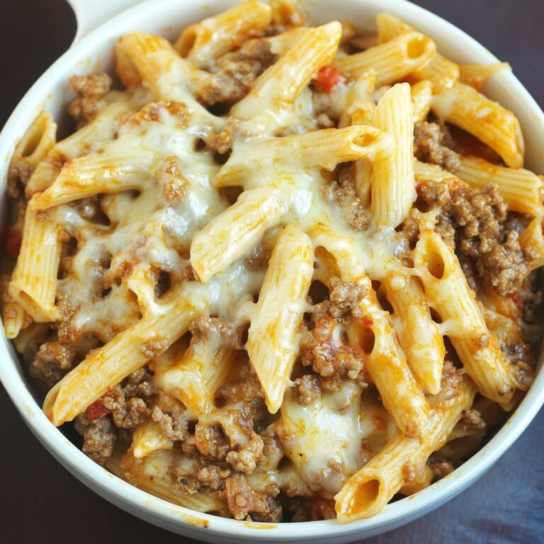 Cheesy Ground Beef Pasta Skillet Recipe