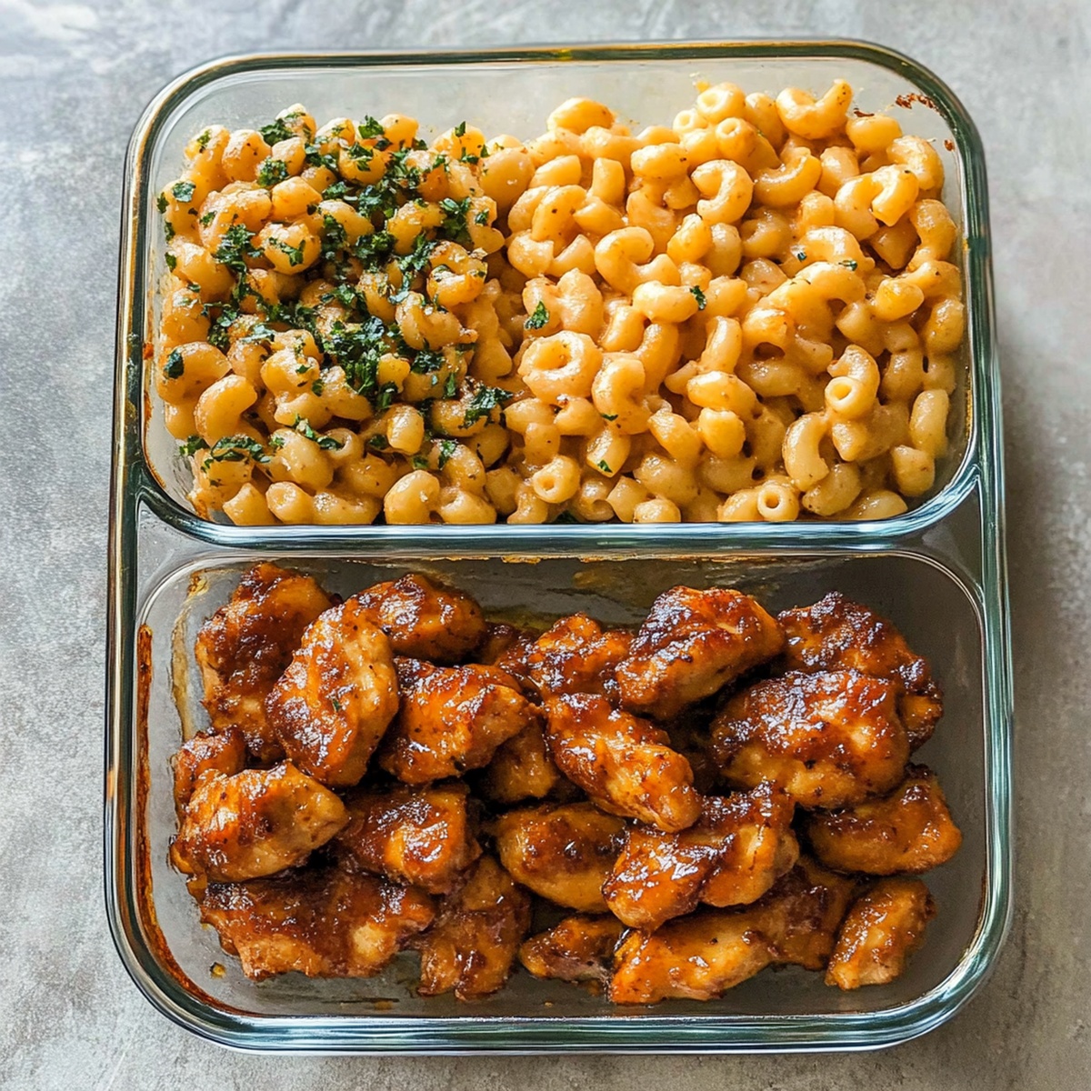 High Protein Honey Garlic Butter Chicken with Mac & Cheese Recipe