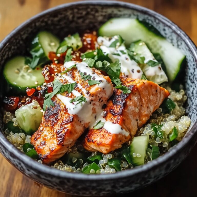 Honey Harissa Salmon Quinoa Bowls Recipe