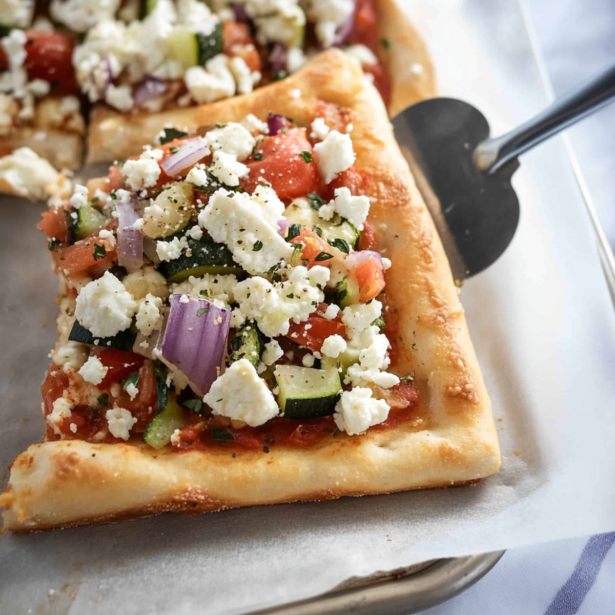 Greek Veggie Pizza Squares Recipe