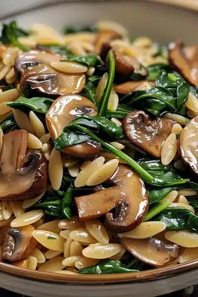 Spinach Mushroom Orzo Brings Flavor to the Table