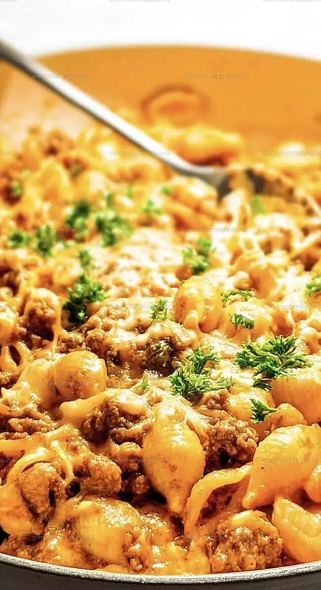 One Pot Cheesy Beef and Shells for Cozy Dinners