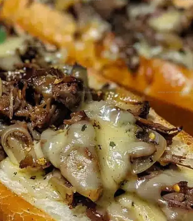 Garlic Bread with Cheesesteak Made