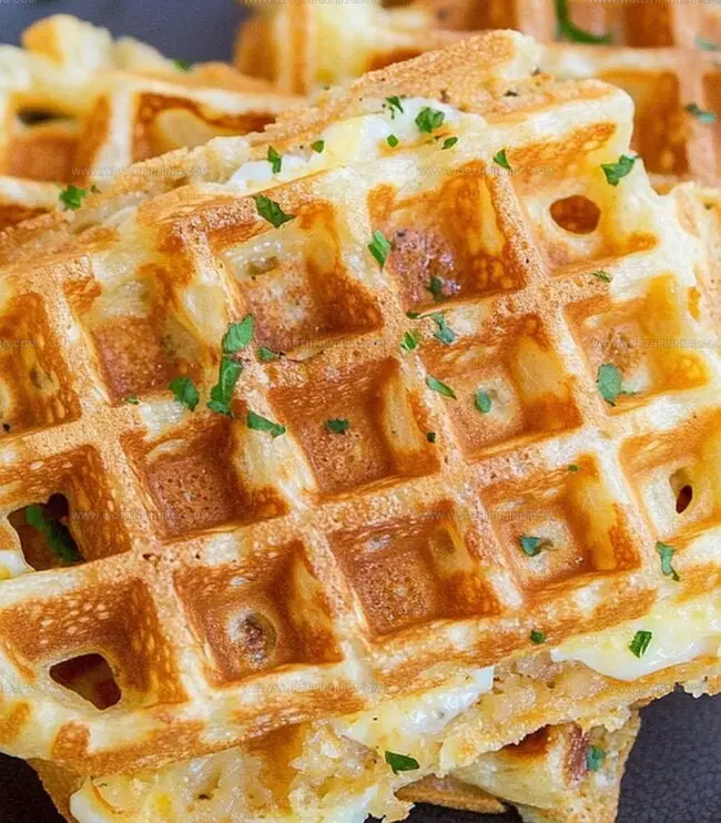 Cooking Steps for Egg & Cheese Hash Brown Waffles